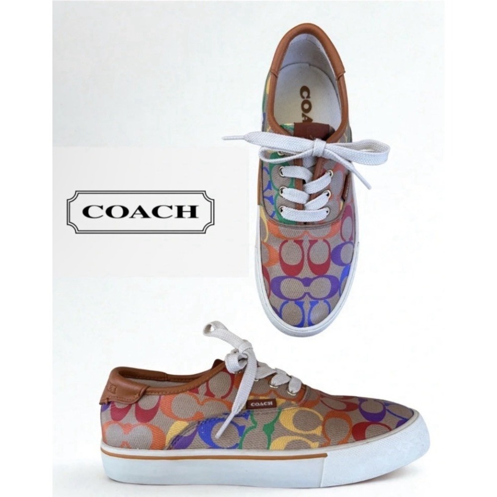 Coach Women's Citysole Skate Sneakers Size 5.5 Multicolor Rainbow